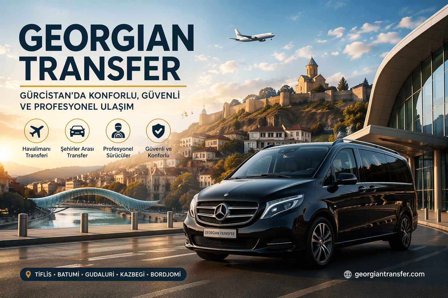 Georgian Transfer ile Tiflis Havalimanı transferi, şehirler arası özel ulaşım